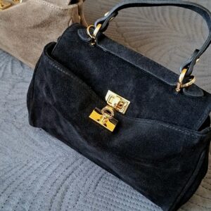 Torebka damska Balenc Mini zamszowa – czarna