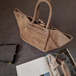 Torebka damska Demia zamszowa – taupe (ciemny beż)