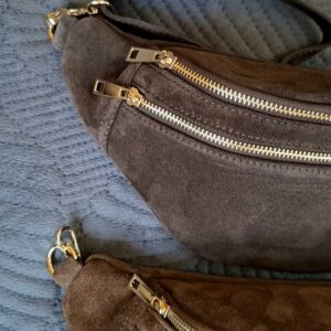 Nerka damska Double Zip zamszowa – czekoladowa