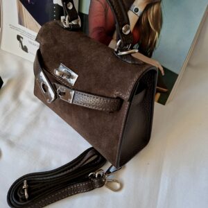 Torebka damska Kelia Suede 21 zamszowa – czekoladowa