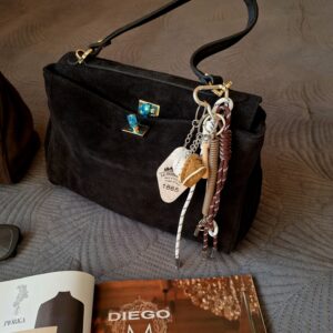 Torebka damska Balenc Midi zamszowa – czarna