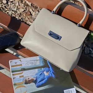 Torebka damska Verona skórzana – taupe (szarobeżowa)